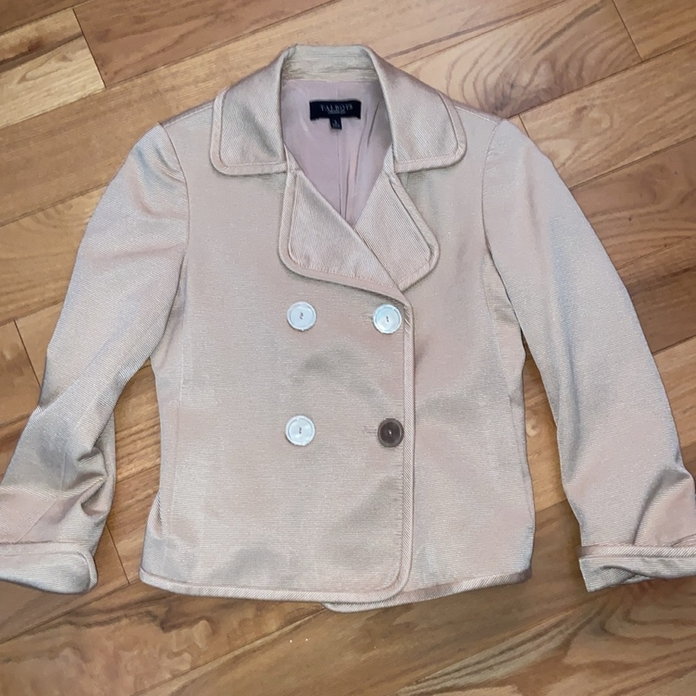 Talbots Grace Fit Double Breasted silk Blend Blazer in size 4, EUC - Picture 2 of 7